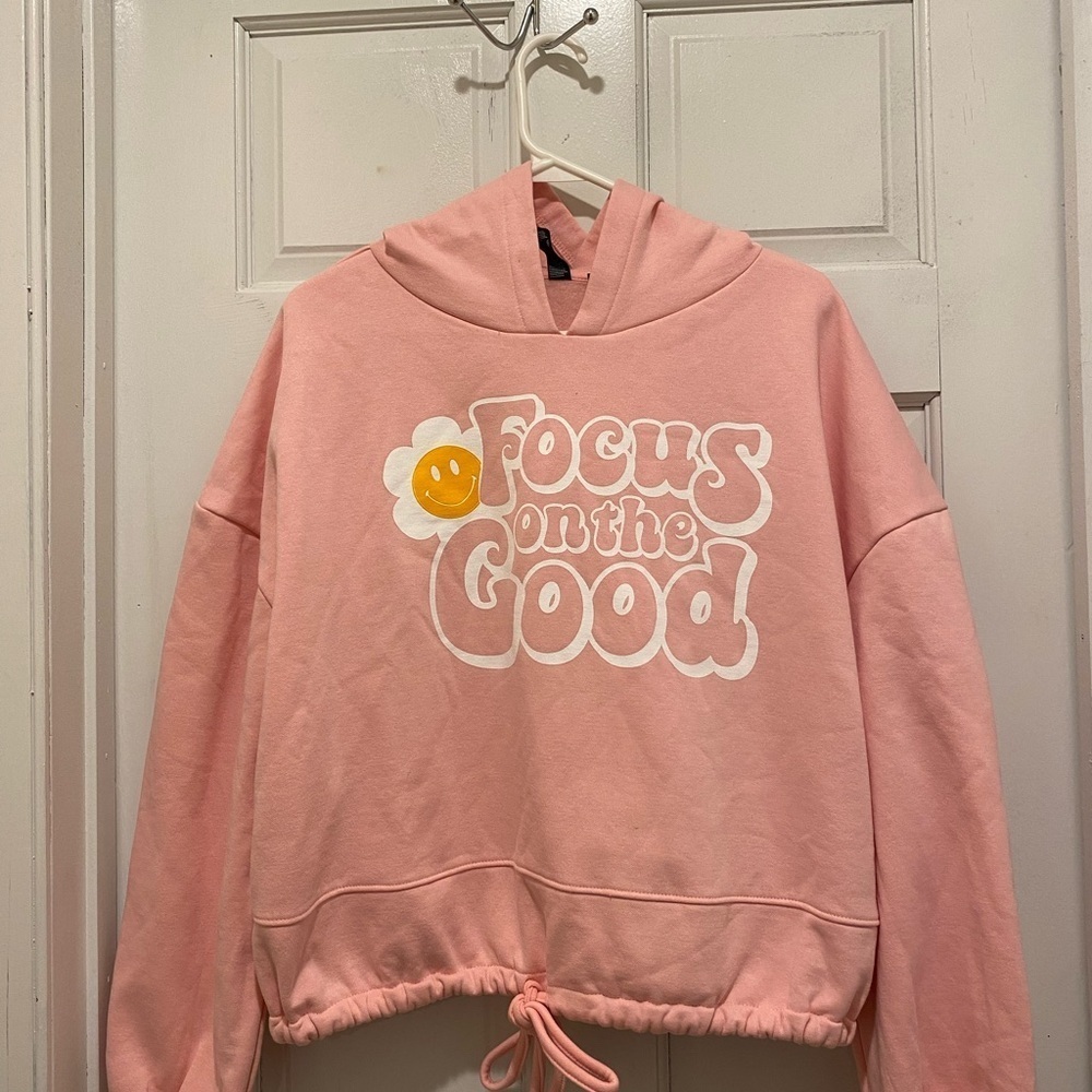 Pink Graphic Hoodie Sweater